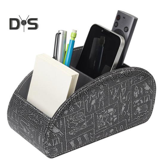 Ящик для хранения пульта дистанционного управления с 5 отделениями, большой вместимостью, органайзер для хранения пульта дистанционного управления, держатель для ручек серебряный