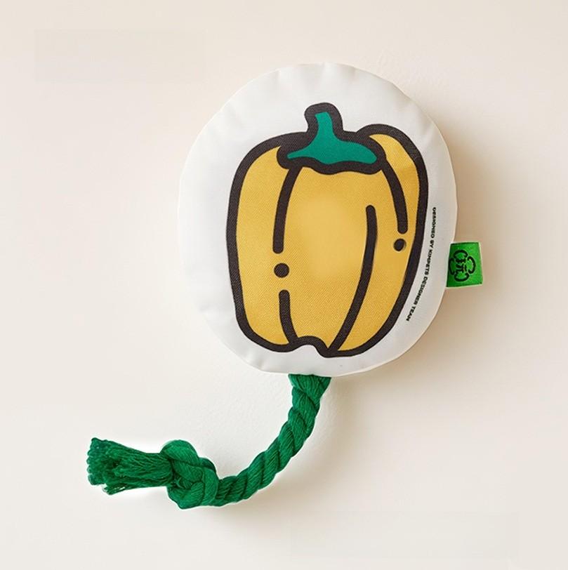 Vegetable Dog Toy With Sound And Cotton Rope For Play And Gift Pumpkin
