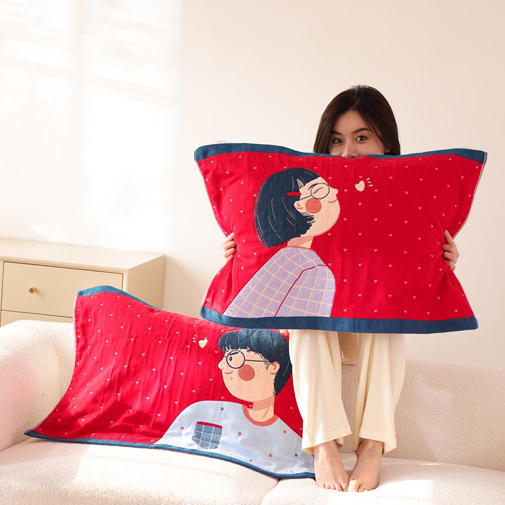 Par de Fronhas de Algodão Antiderrapantes - Design Festivo Vermelho, Absorventes de Suor, Anti-Queda, Frete Grátis