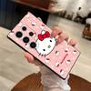Case for Samsung Galaxy S20 S21 FE S25 Edge S23 Ultra S24 Plus Black Soft Phone Cover Cute Sanrio Hello Kitty