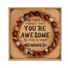 Secure Closure Comfort Fit Mixed Material Handmade Bracelet with Accompanying Sentiment Card