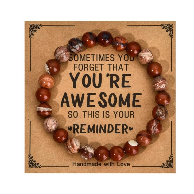Secure Closure Comfort Fit Mixed Material Handmade Bracelet with Accompanying Sentiment Card