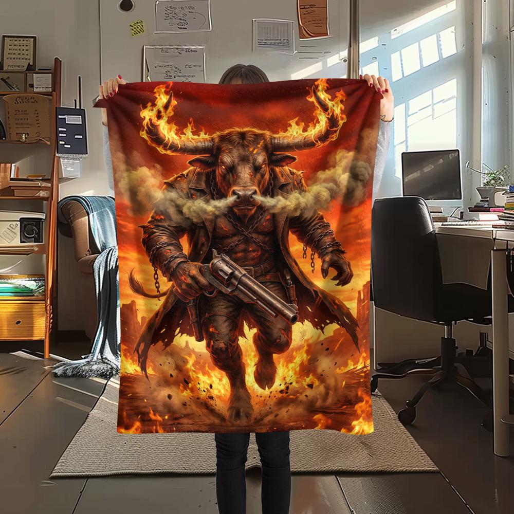 Fire Train Gorilla Death Print Flannel Blanket,High Quality Comfortable for All Seasons,Home Decor,Warmth and Comfort,Perfect for Christmas Gifts