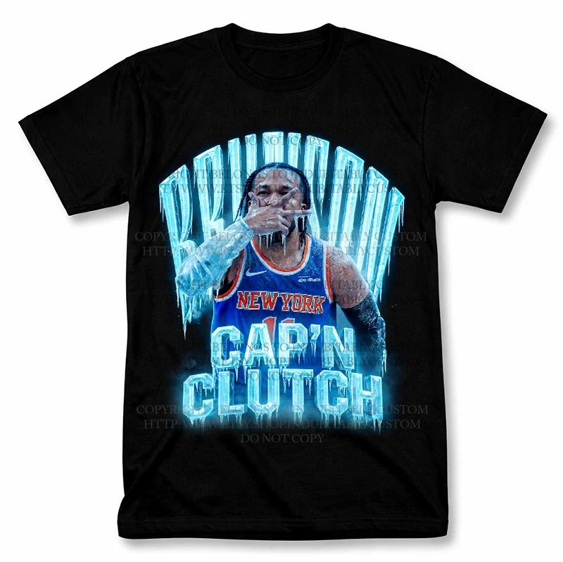Jalen Brunson Captain Clutch Knicks Graphic Shirt Vintage Style Fan Tee S