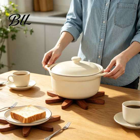 Heat Resistant Trivet for Kitchen Collapsible Wooden Trivets Hot Dishes, Christmas Tree Shaped Pot Mat Table, Wood Unique Gift Mom Holder Set