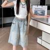 Girls' Stylish Denim Shorts Summer Clothes Children's Pants Summer Thin Jean Casual Five Quarter Pants