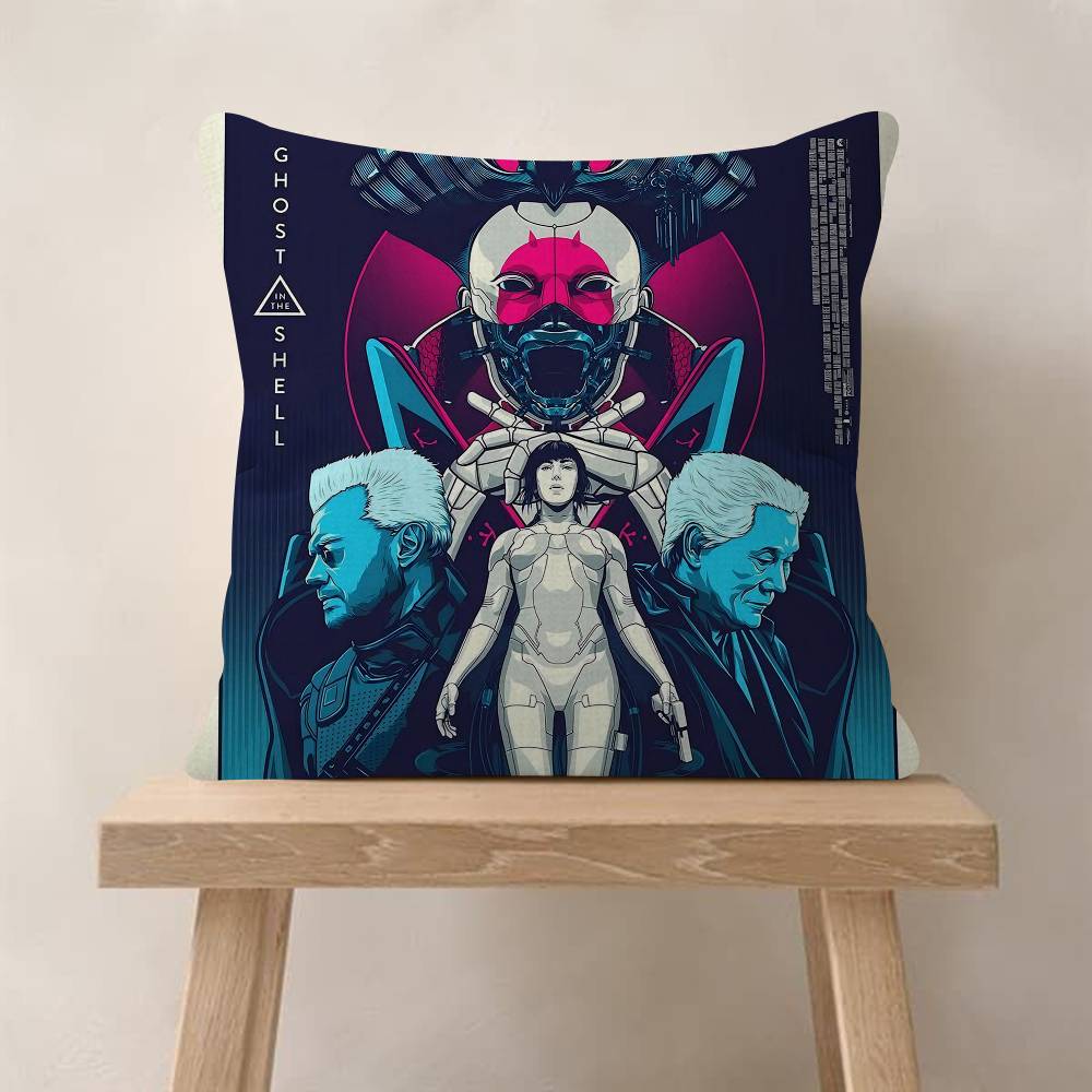 Anime Ghost In The Shell Movie Sticky Cushion Cover 30x50 Polyester Sofa Cushions Decorative Throw Pillows Home Decoration