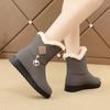 Fashion Cotton Round Toe Gray Work Woman Shoes Booties 2025 New In Large Size Warm On Promotion Rock Offer Trend Snow Boots for Women