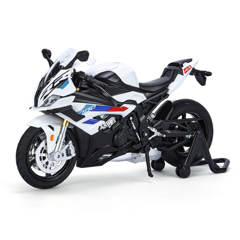 

1/12 BMW S1000RR литой под давлением модель мотоцикла игрушечная коллекция автомобилей внедорожный мотоцикл игрушки со звуком и светом белый
