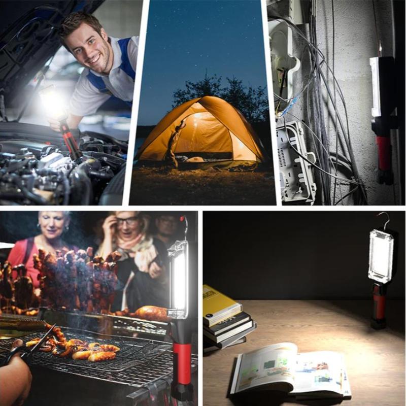 Led Work Light COB Floodlight 8000LM Rotatable Lights Rechargeable Magnetic Torch with Hook Clip Waterproof Camping Light