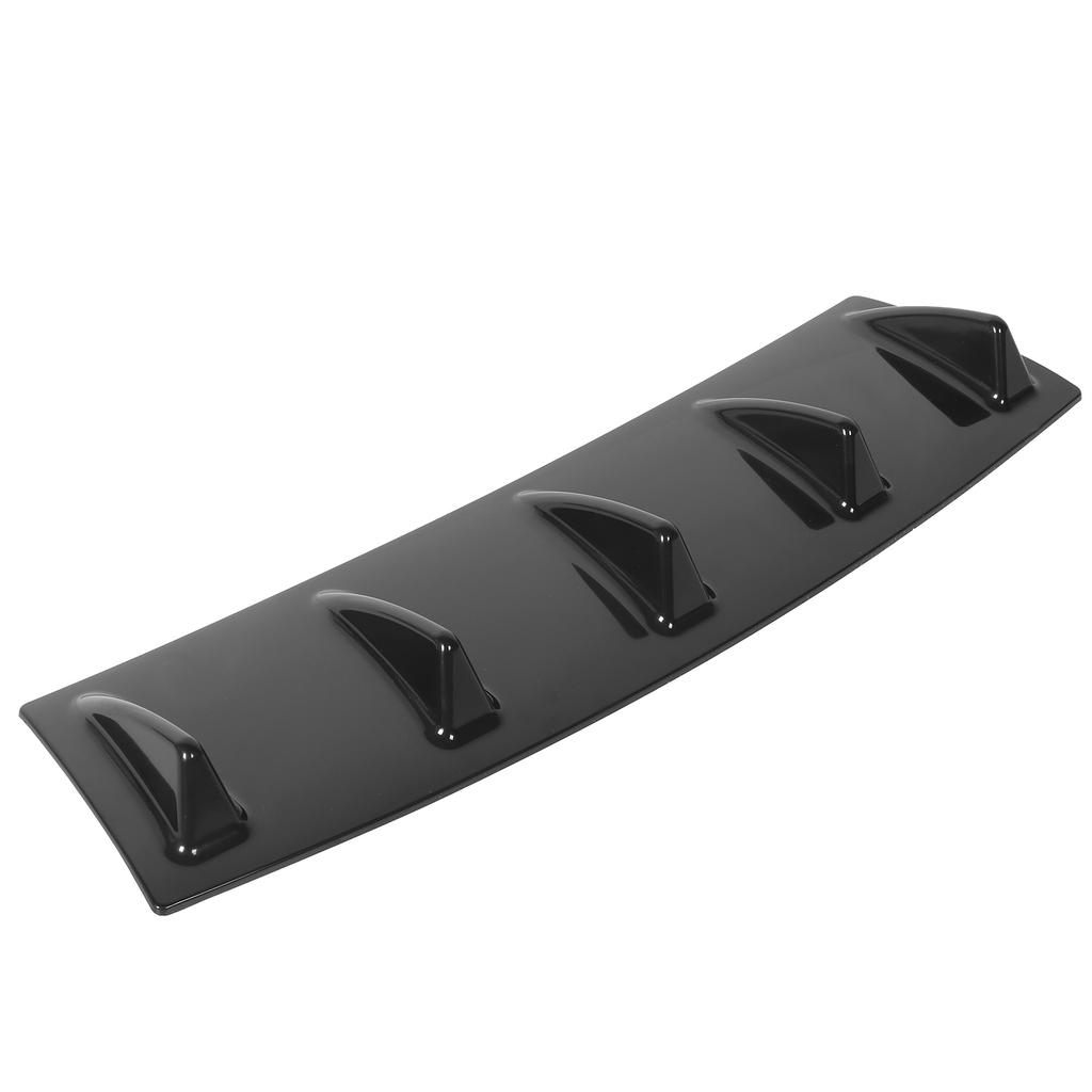 Heckstoßstangenlippe Diffusor Spoiler Wetterfest Glänzend Schwarz Universal für Automodifikation 5 Finnen