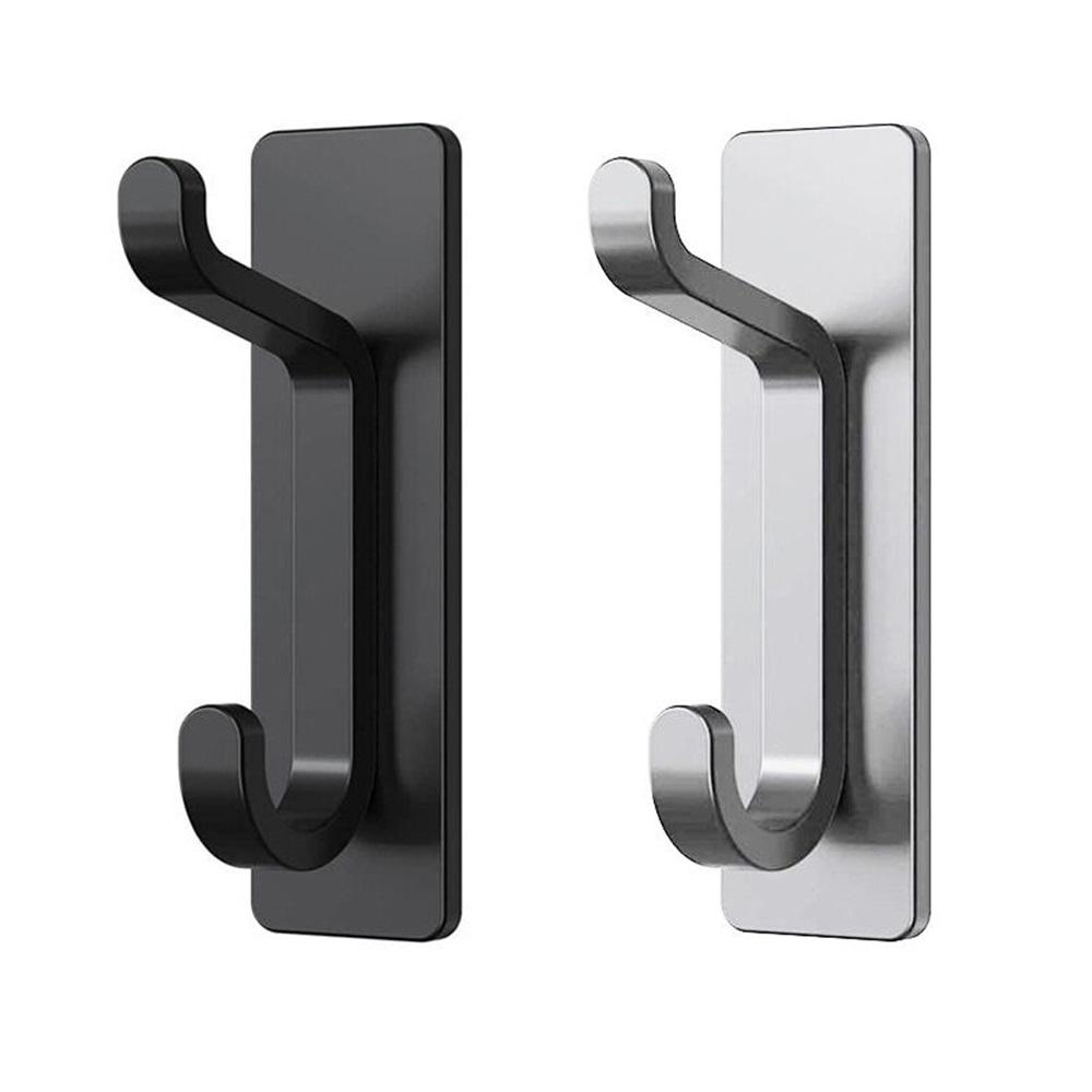 Ganchos Autoadhesivos, Extra Pegajosos y Fuertes, Cuelgan Hasta 6KG, Adhesivos de Alta Resistencia, Gancho sin Clavos para Detrás de la Puerta, Negro, Paquete de 4