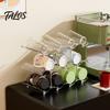 Cup Storage Rack, Multi-Layer Stacking Organizer, with Wavy Slot Design, Space Saving Desktop Bar Storage for Mugs Glasses Coffee Cups
