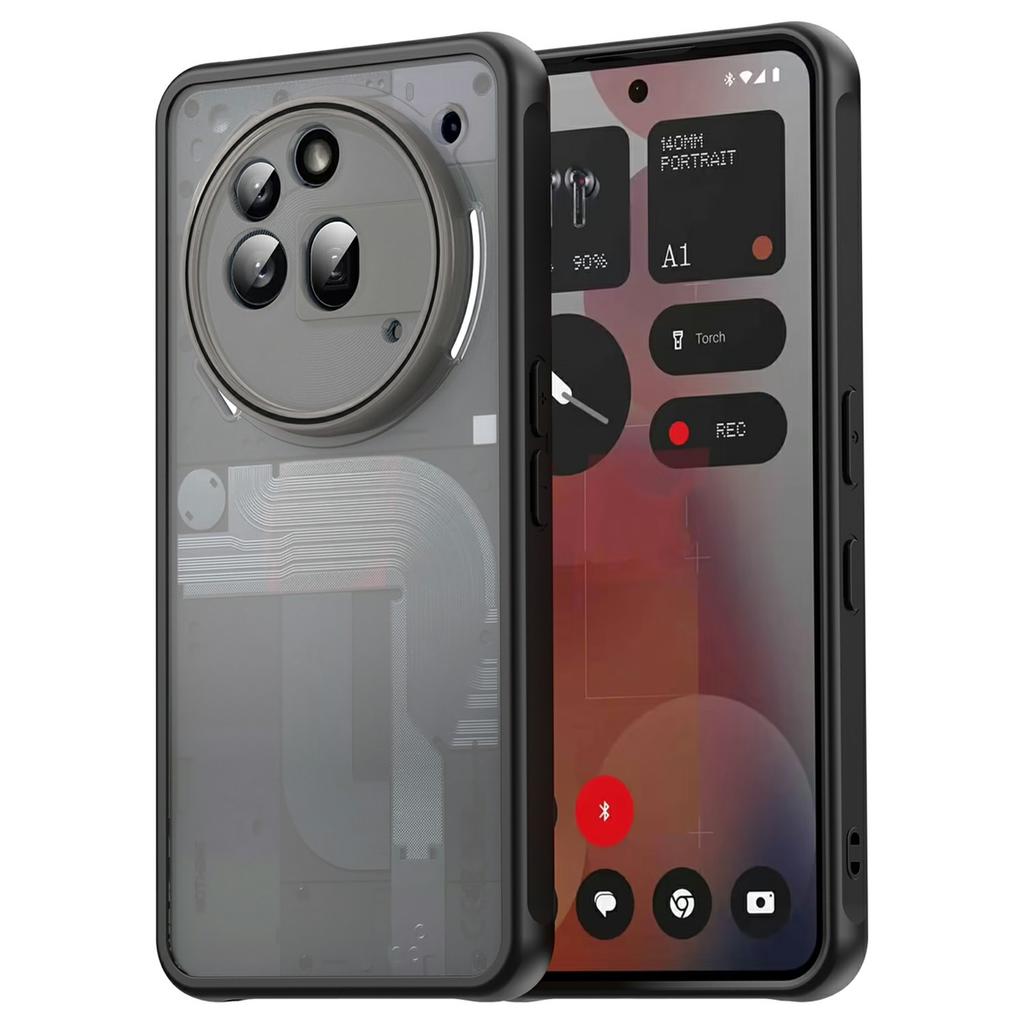 For Nothing Phone (3a) Pro Case Drop Proof Airbags Frosted Translucent PC+TPU Phone Back Cover