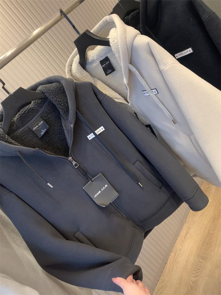 Giant Warm 500g Heavy Fleece Jacket Winter Men's Thickened Lamb Fleece Hooded Jacket Thick Jacket