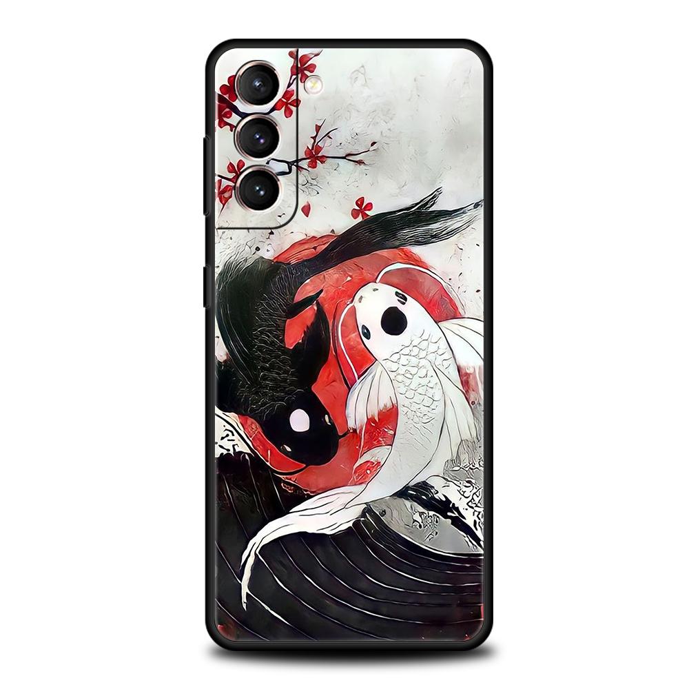 Koi Carp Phone Case For Samsung Galaxy S25 S24 S23 S22 Ultra S20 S21 FE 5G S10 S9 Plus S10E Soft TPU Cover