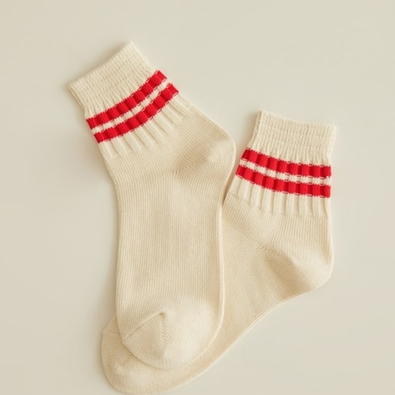 ENRICH Damen Schwergewicht Viertelsocken - Niedrig Weiß (rot)