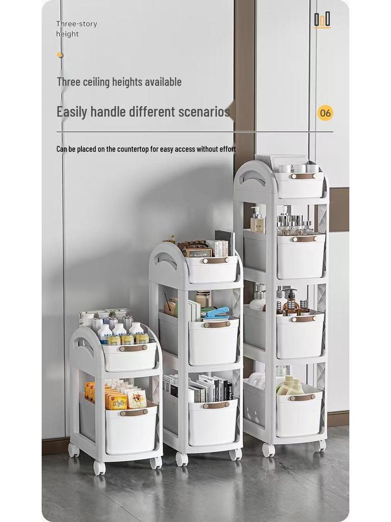 Mobile Under-Desk Storage Rack with Wheels - Backpack, Bookshelf, and Basket Organizer