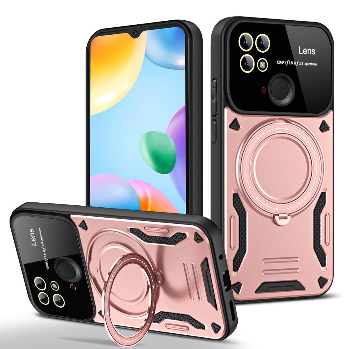 

Для Xiaomi Redmi 10C Case Ring Stand Armor Протиударний чохол для Redmi 10C 10 C Magsafe Wireless Charger Magnet Cover For Redmi10C For Redmi 10C рожевий колір золота