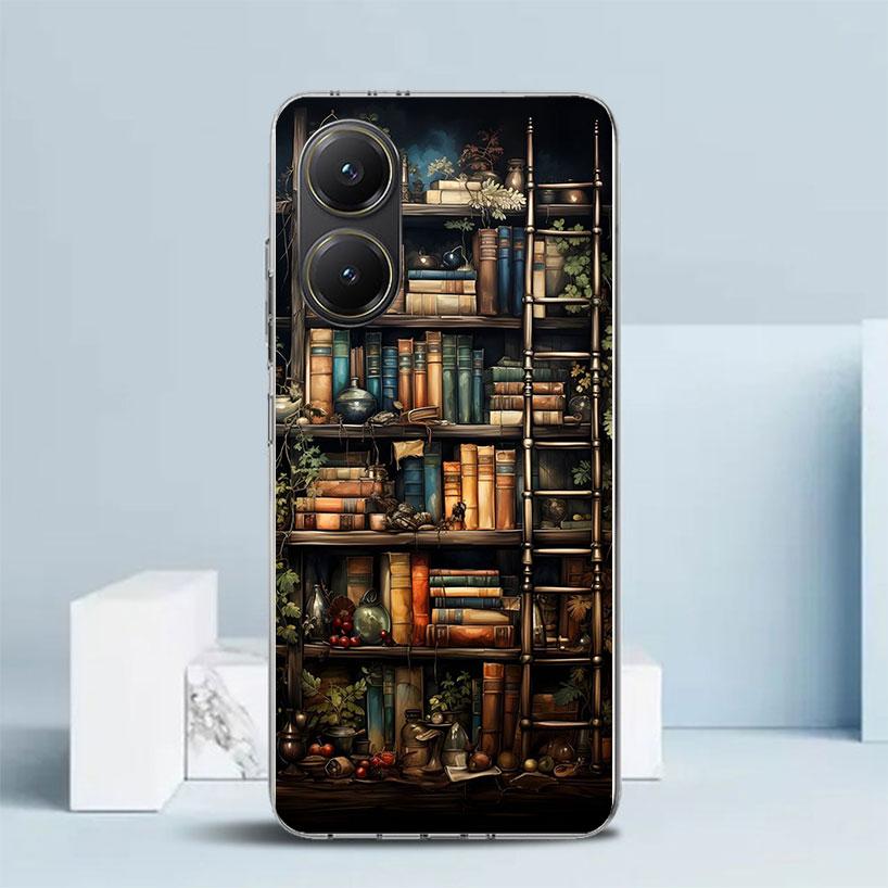 Read Books Illustration Reading Soft Cover for Xiaomi Poco F7 Ultra X7 X6 X5 Pro M7 Phone Case Redmi 15 15C 13 13C 12 12C 10 10C