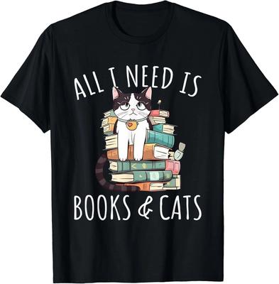Katzenliebhaberin Frau Alles, was ich brauche, ist Buch & Katze Lustige Katze liest Geschenk Unisex T-Shirt