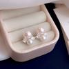 1 Pair Soft Pink Imitation Pearl Earrings Elegant Luxurious Studs Delicate Light Pink Luster Durable Everyday Party Jewelry for Women