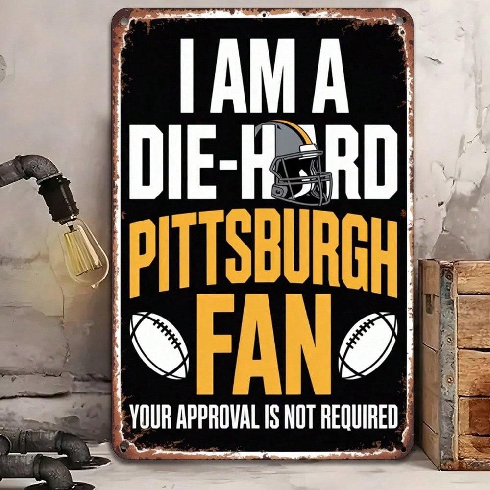 Vintage NFL Pittsburgh Steelers Metal Tin Sign 8x12 Inches Football Man Cave Decor 20x30