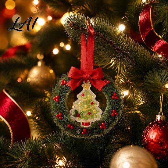 Versatile Seasonal Hanging Wreath Mini Christmas Door Handle Decoration Gingerbread/Angel/Bell/Snowman Artificial Pine Desktop Scenery with