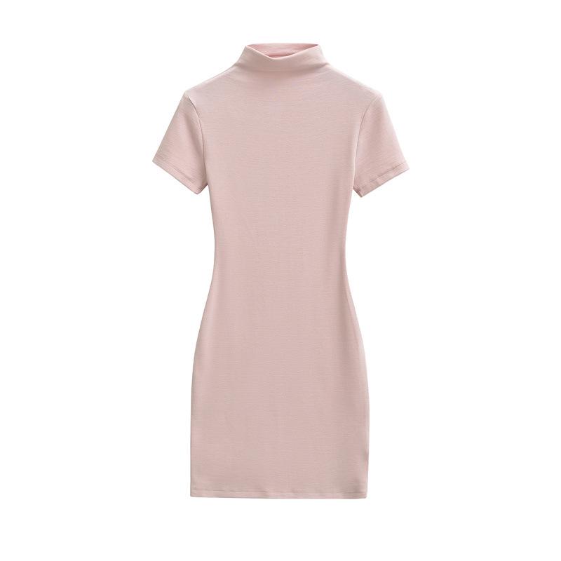 

Slim-Fit High-Neck T-Shirt Dress for Women – Elegant, Stretchy, Hip-Hugging Medium