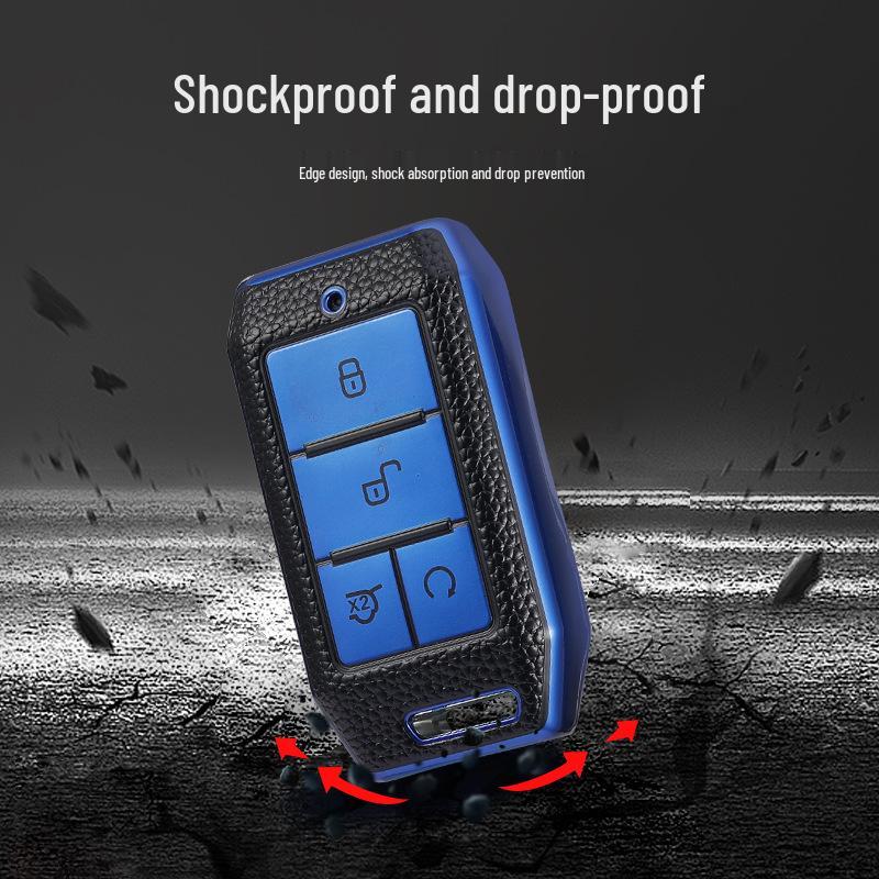 Leather Grain Key Cover for 2019 BYD Qin New Energy and E2/E3 Fuel Models