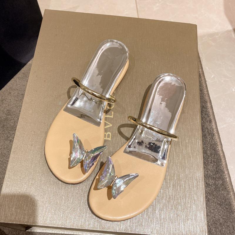 

Новые шлепанцы-мюли с бантом из страз, пляжные сандалии, повседневные, для отпуска, уличные тапочки, женская обувь 40 золотой