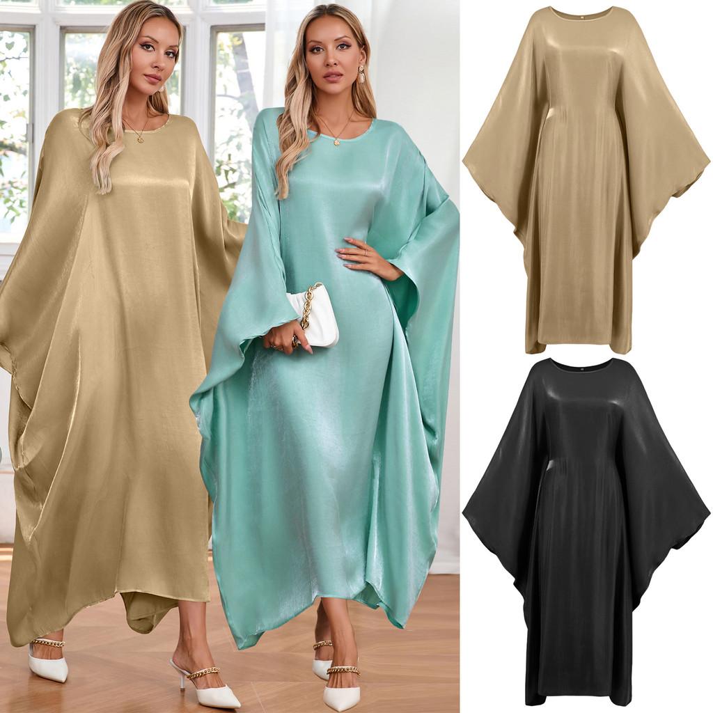 

Женское модное повседневное элегантное вечернее платье с круглым вырезом и длинными рукавами, миди-платье