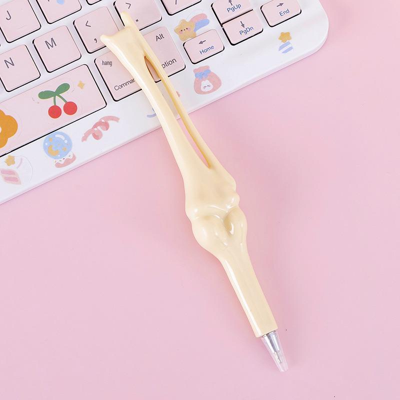 Creative Novelty Realistic Bone Bead Pen – Black Signature Student Stationery
