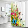 Beautiful Tulip Rose Flowers Shower Curtain Bathroom Curtains Nature Flower Waterproof Polyeste Fabric Bathtub Decor With Hook