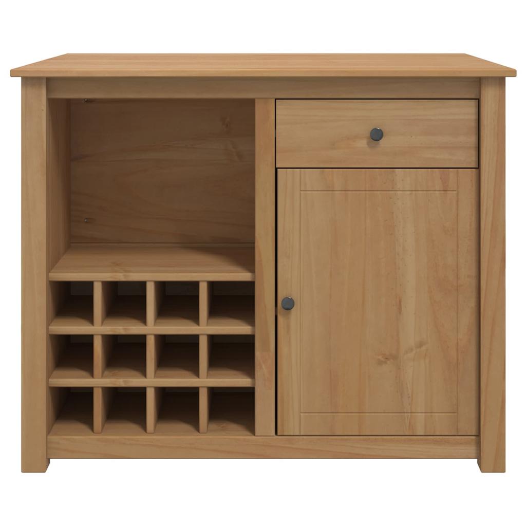 Kitchen Trolley with Door PANAMA 2 pcs Honey Wax Finish 112 x 77 x 90 cm