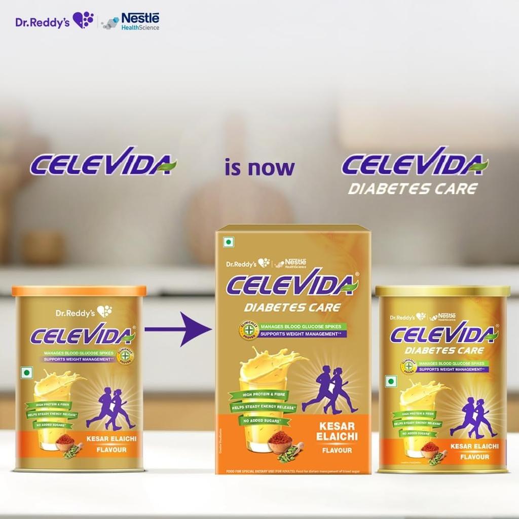Dr. Reddy’s Celevida Protein Powder Drink Kesar Elaichi Flavor With High Protein And Fibre For Daily Nutrition And Weight Support 400 g