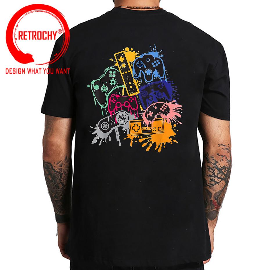 Splash Ink Art Control All The Things Video Game Controller TShirt Unisex Graphic T Shirt Unisex Clothing Fashion Casual Tee Shirt