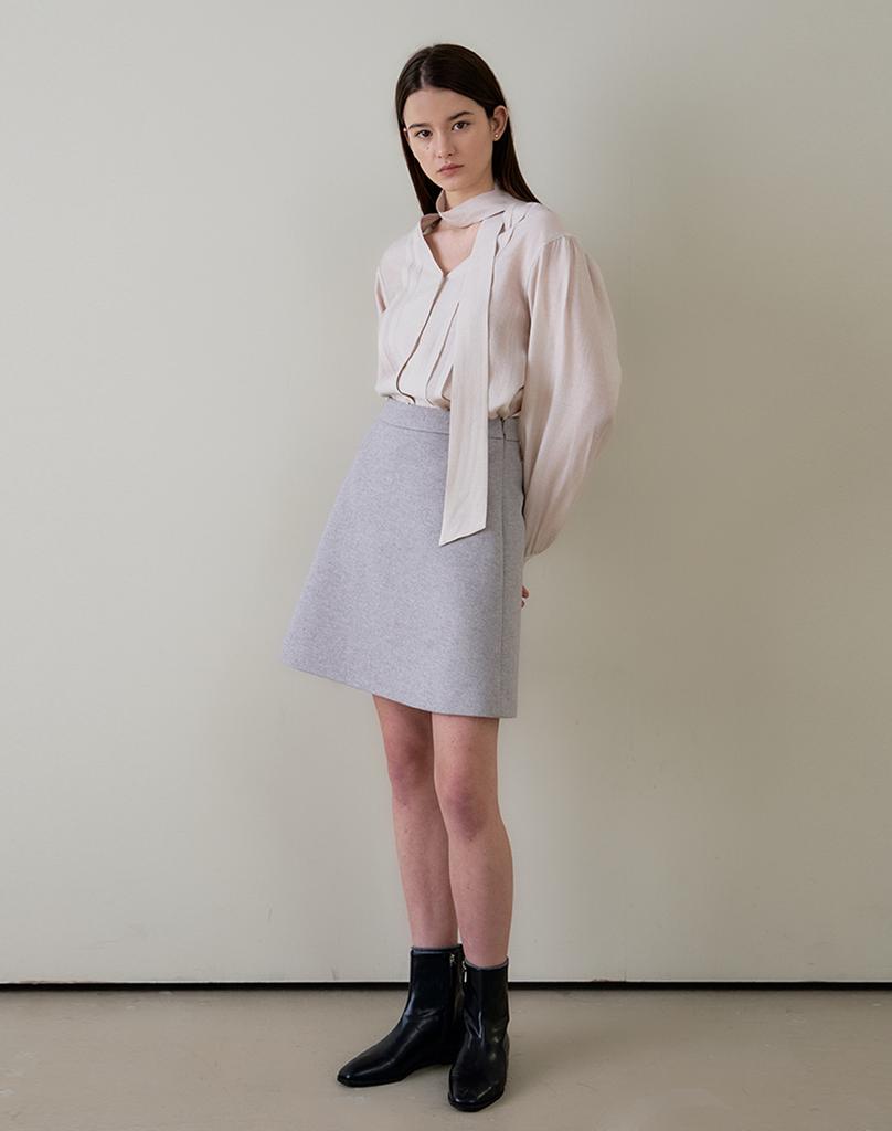 G Mar Medium A-Line Skirt Gray