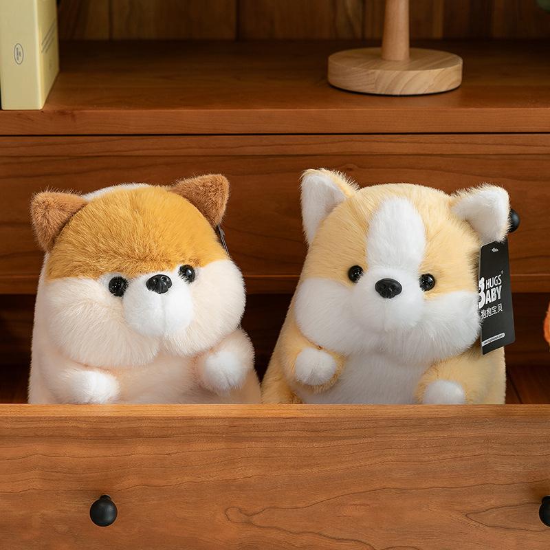 Soft Cute Ball Corgi Plush Toy Children Sleeping Husky Pillow Claw Machine Pomeranian Gift