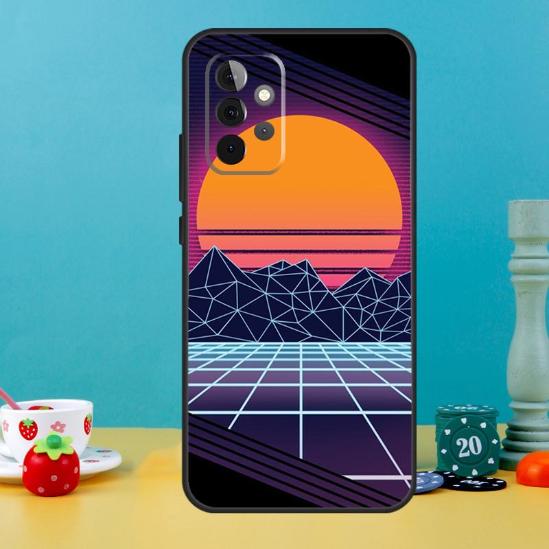 80S Vaporwave Retro Synthwave Sunset Case For Samsung Galaxy A15 A16 A05 A26 A36 A56 A52 A53 A33 A13 A34 A54 A14 A35 A55 A22 A32