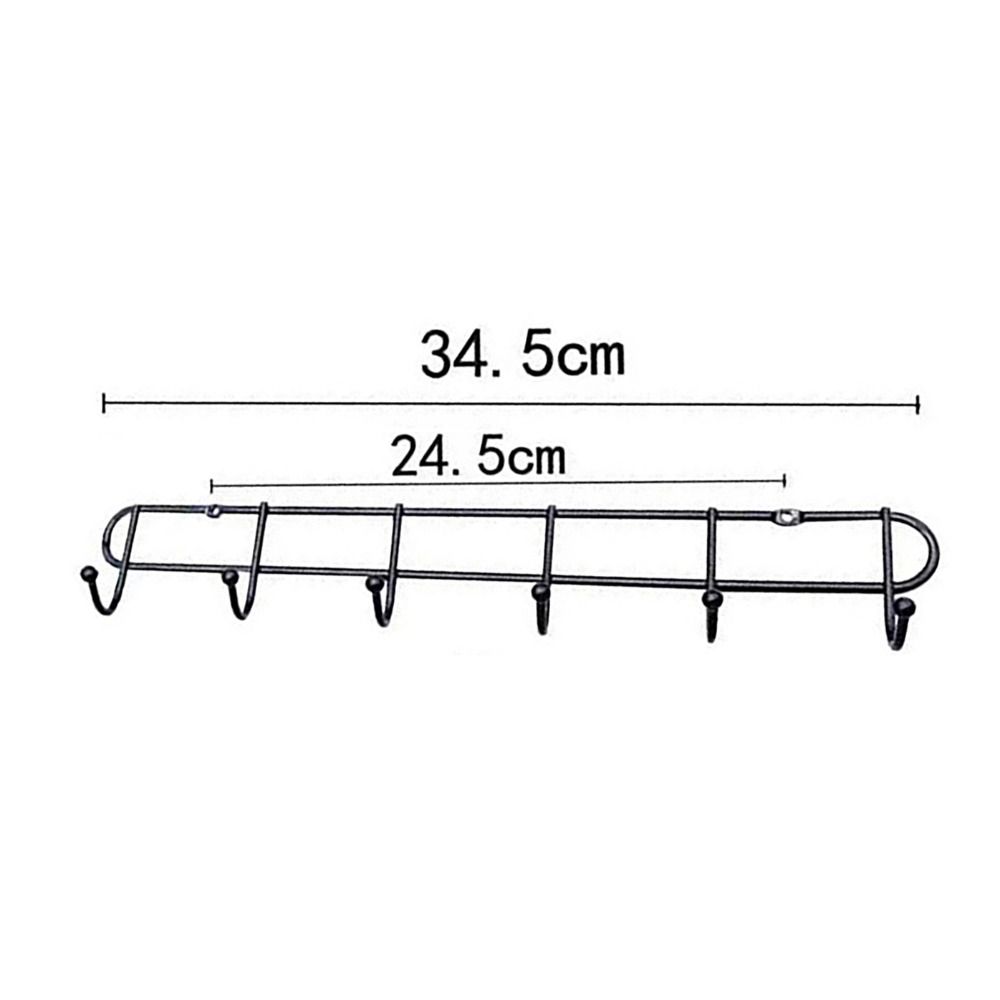

6/8/10 Крючков Кухонный Крючок для Одежды Вешалка для Полотенец Задняя Стойка на Дверь Крючок-Вешалка для Дома Кухни 6 Hooks-BLACK