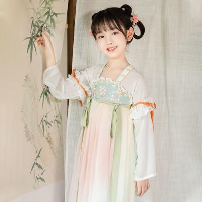 Hanfu-Mädchen im chinesischen Stil, Stoff-Sommerkleid, antiker Tang-Anzug, Super-Fee-Kostüm, kleines Mädchen, Meerjungfrau, Prinzessinnenrock, Unterwäsche