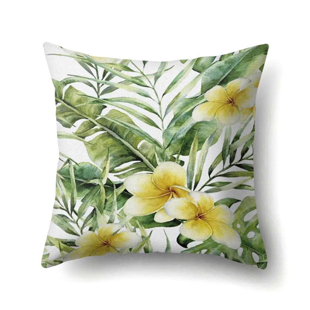 Fashion Tropical Plant Polyester Pillow Case Office Fabric Sofa Cushion Cover Home Polyester Pillow Case