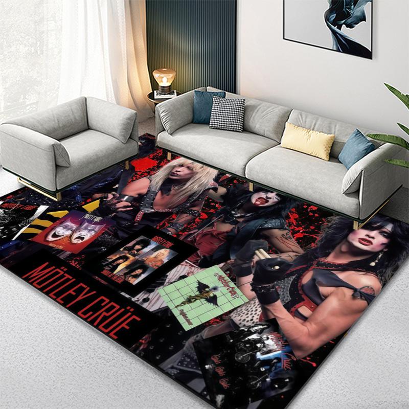 Mötley Crüe Carpet Rug for Living Room Bedroom Home Sofa Decoration,Kids play Non-slip Floor Mat