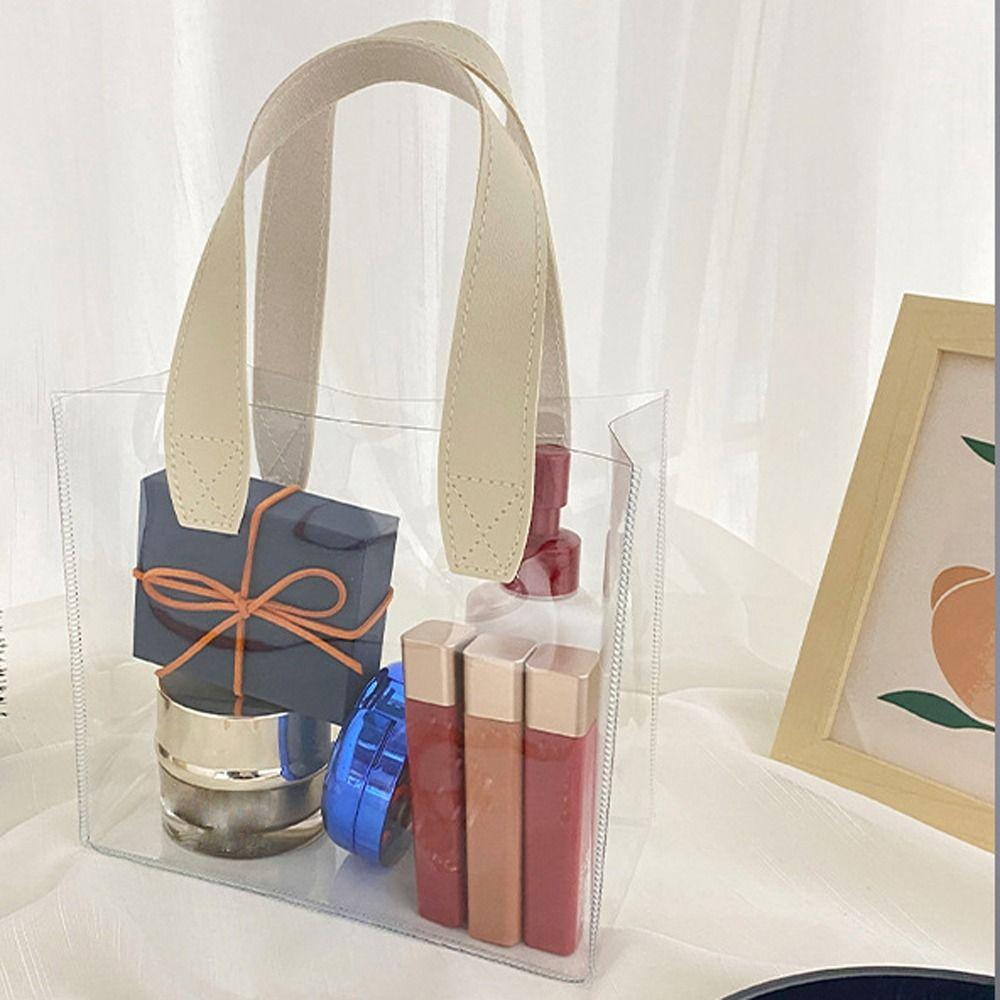 Bags Shopping Bags Girls Shoulder Bags Transparent Handbags Clear Tote Bags Women Cosmetic Bags PVC