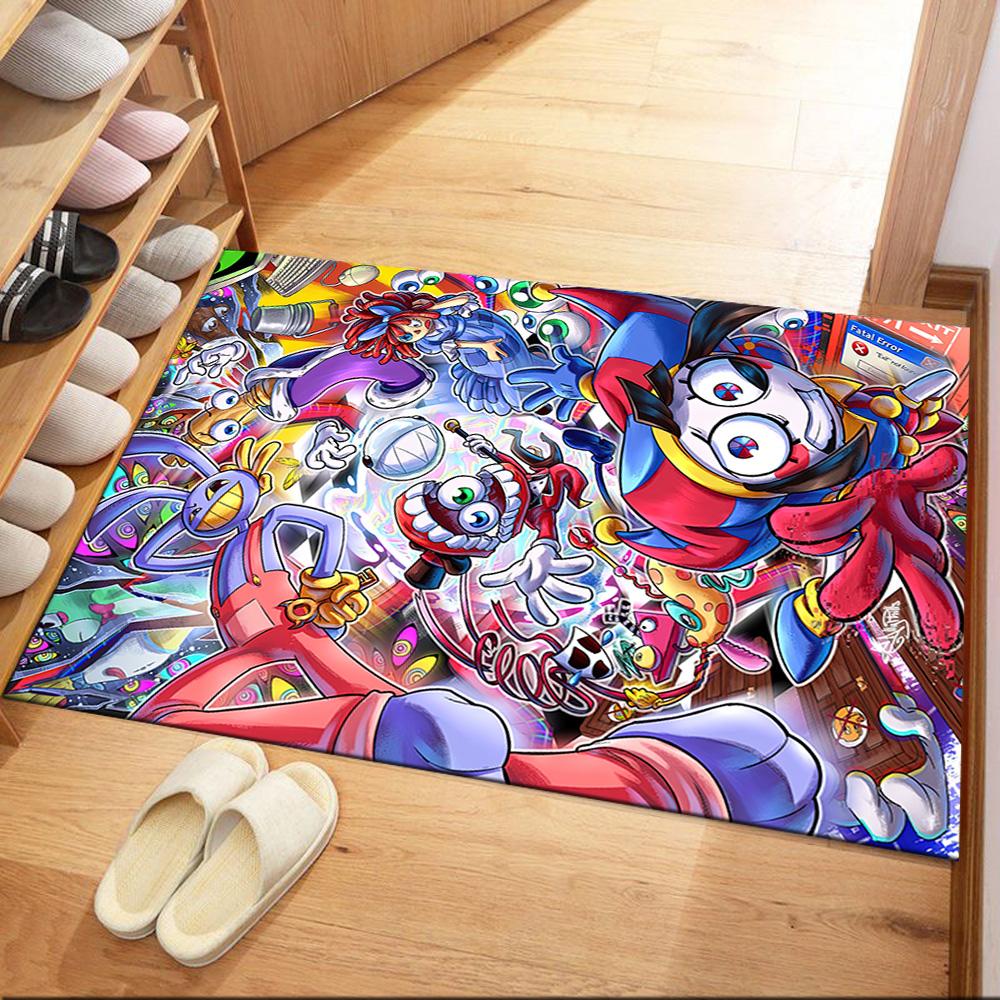 Digital Circus Area Rug Design For Outdoor Dining Room Living Rooms Foyer Antislip Carpet Anime Office Decor Gift For Festivals
