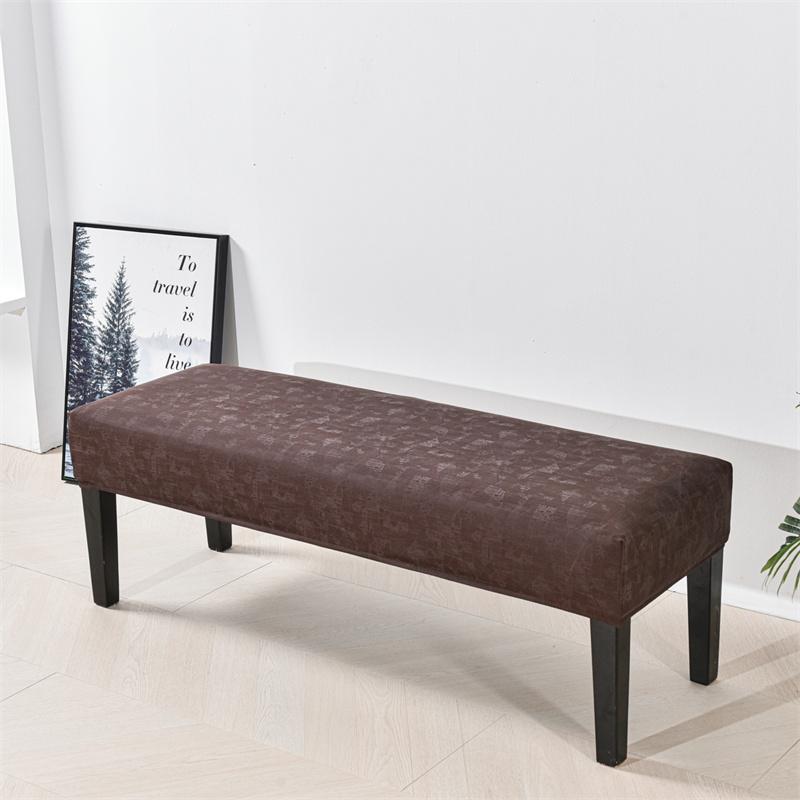 1pc Jacquard Long Bench Cover Entrance Stool Ottoman SlipCover Stretch Spandex Piano Stool Cover Furniture Protector Case PU