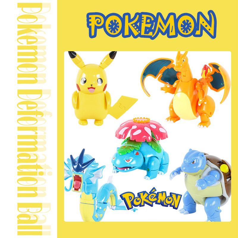 Bola de Pokémon Ovo Deformado Pikachu Charizard Bulbasaur Robô Brinquedo Infantil Para Maiores de 7 Anos