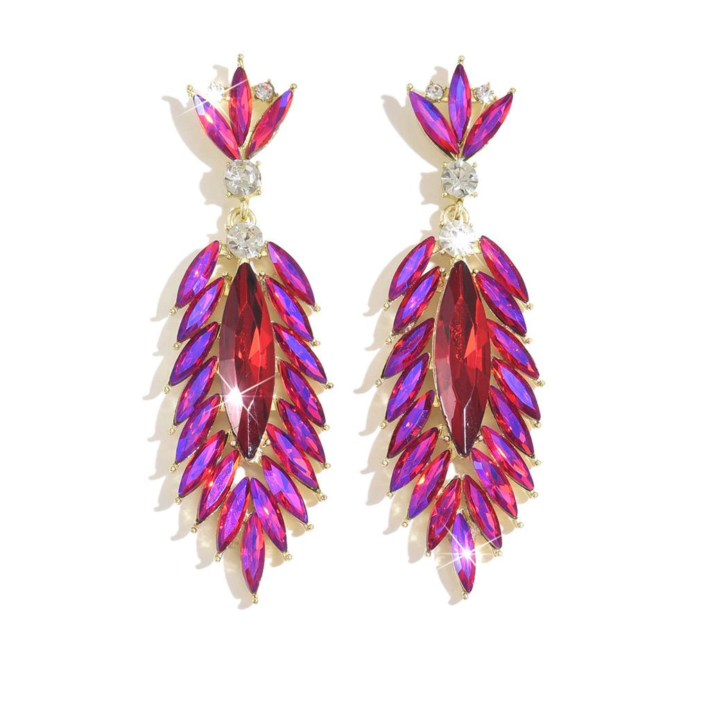 Geometric Crystal Earrings Light Luxury High-End Temperament Women'S Earrings Design Sense Niche Earrings