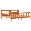 VidaXL Bed Frames and Headboard Wax Brown 200x200 Cm Pine Wood, Bed, Solid Wood Bed Frame, Bedroom Furniture To 3305783